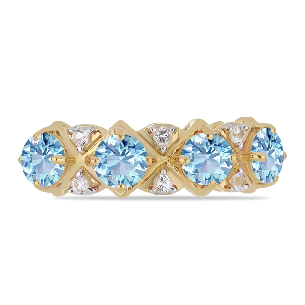 BUY 14K GOLD REAL AQUAMARINE GEMSTOME RING